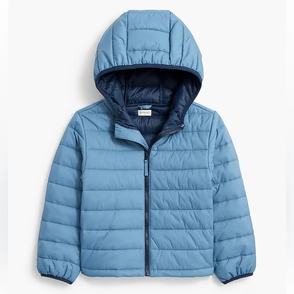 J crew Icelandic blue Kids' lightweight packable puffer jacket